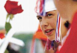 JEFF GRANIT staff  Allison Delaney awaits her turn on stage at Ocean Township High School&rsquo;s graduation last week.