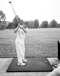 Prosthetic limbs allow this duffer to participate in the annual First Swing/Learn to Golf clinic at the Suneagles Golf Course at Fort Monmouth in Eatontown.  