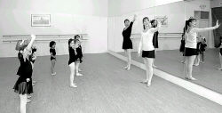 PHOTOS BY JERRY WOLKOWITZ Aspiring young dancers from First Position School of Dance, Milltown, take a class with Sharon Dolan and Emily O&rsquo;Connell (r) Saturday morning. The instructors say they focus on letting the students enjoy what they do. 