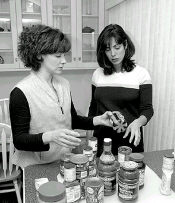 JEFF HUNTLEY East Brunswick residents Shari Guben and Denise Falon collect food items in their home for Elijah&rsquo;s Promise Soup Kitchen, New Brunswick. The women make deliveries to the facility each week, which helps feed more than 300 people on a daily basis. 