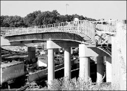 DAWNMARIE SANNWALDT Traffic is backed up at 9:30 a.m. last Thursday on Route 1 south at the intersection of Route 130 while construction is being done to the Route 130 overpass.