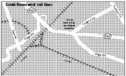 Current intersection of the Jamesburg branch and the Northeast Corridor