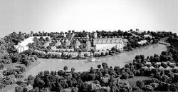 A computer image (above) shows what the Ford Avenue area may one day look like from across the Mill Pond in Milltown.