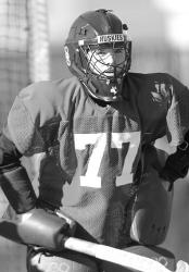 TIM WINN Diana Nelson, of Old Bridge, has made quite a name for herself as a goalie for the Northeastern University field hockey team, earning All-American status this past season.