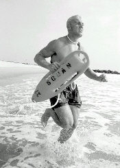 JEFF HUNTLEY Freehold&rsquo;s Shawn Levinson uses his job as a lifeguard in Manasquan to help him prepare for his upcoming collegiate track and field career. 