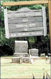 JERRY WOLKOWITZ A sign marks the entrance to the Old Scots Graveyard, Gordons Corner Road, Marlboro, which is being considered for inclusion on the National Register of Historic Places.