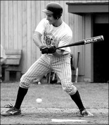 FARRAH MAFFAI Freehold&rsquo;s Evan Piscatelli fouls off a pitch during the Second Annual American Legion All-Star Game at Brookdale Community College, Lincroft, Saturday. The Monmouth County All-Stars beat their counterparts from Ocean County 4-3.