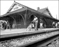 PHOTOS BY JERRY WOLKOWITZ  This building &mdash; formerly a Freehold Borough train station and now a stop for NJ Transit buses &mdash; dates back to the early years of the 20th century.