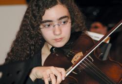 Christa Dalmazio, 14, of Middletown, plays viola with the New Jersey State Youth Orchestra chamber music players. 