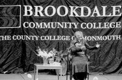 Author Maya Angelou delivered an inspirational talk at Brookdale Community College on Feb. 25. Angelou appeared at the Lincroft school to mark Black History Month, which is celebrated in February, and Women's History Month, which is celebrated in March. 