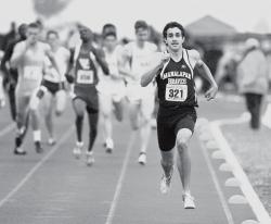 ERIC SUCAR staff For the last two years, this was a familiar sight in New Jersey high school track — Manalapan High School's Robby Andrews ahead of the field and heading to the finish line to win a race. Andrews is the News Transcript Senior Male Athlete of the Year. 
